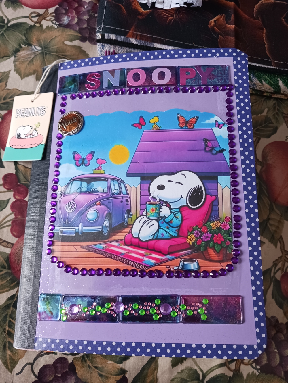 Homemade Peanuts Snoopy Purple and Lavender Junk Journal